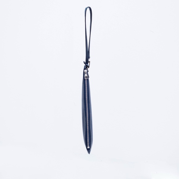 LOUIS VUITTON  Blue Marine Epi Leather Neverfull ‎ WRISTLET Pochette Fuschia - Picture 4 of 12